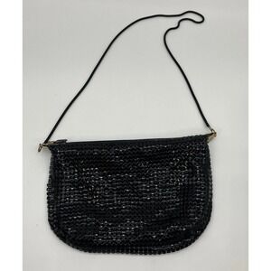 Vtg 80s 90s Mesh Crossbody Shoulder‎ Bag Small Evening Purse Chain Straps Glam